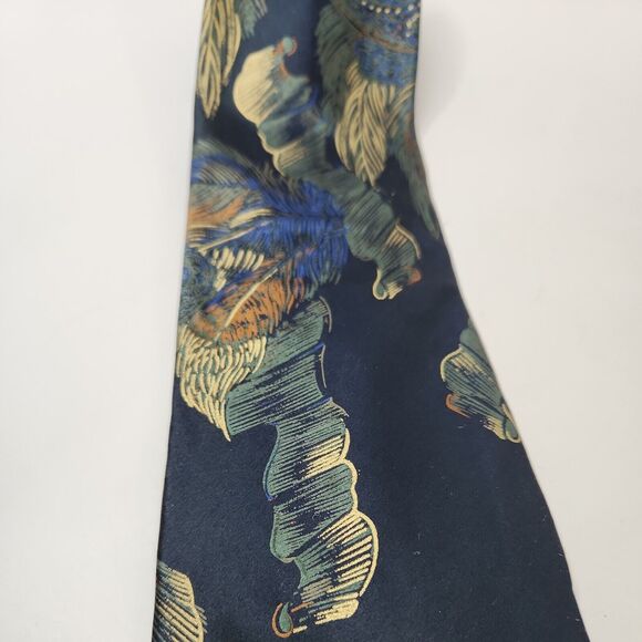 VTG Couture by x'Andrini 18 karat Gold pattern Handmade Italian Silk Men's Tie - Picture 6 of 6